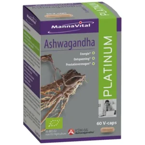 Mannavital Ashwagandha  Platinum 60 v-caps - Minder stress en meer energie