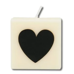 Cijfer- / letterkaarsje - Scrabble - Hartje - Zwart