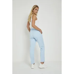 Para Mi broek Cate, Cigarette fit : Light blue elastiek in de lenden, Satin Cotton ( PARA.305 )