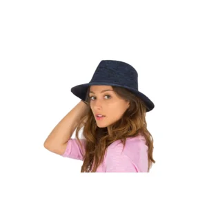 UV-zonnehoed  dames - opvouwbaar  navy blauw gemeleerd
