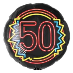 Folieballon - 50 Jaar - Neon - 43cm - Zonder vulling