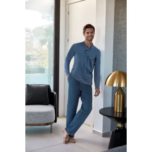 Janira / Janmen Heren pyjama: Zaphires, Blauw, recht model ( JAN.336 )
