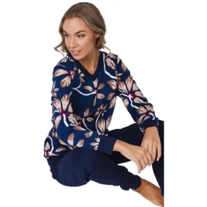Pastunette dames pyjama: Blauw, interlock katoen ( PAS.144 )