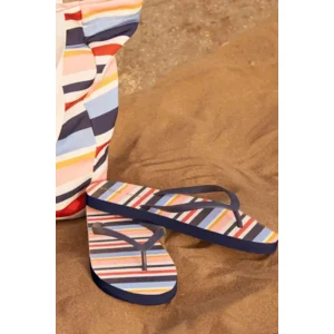 Ysabel Mora Stripes teenslippers in multicolor