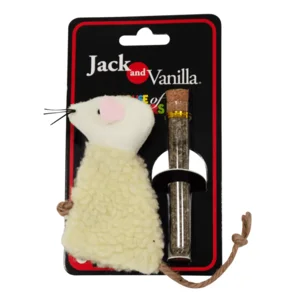 JV Speel Muis met hervulbaar kattenkruid 10,5cm Wit