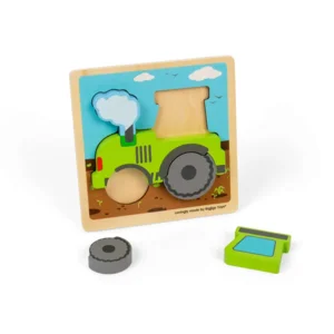 Puzzel - Tractor - Hout - Klein - 15x15cm - 5st.