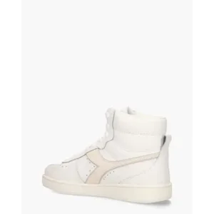 Diadora Sport Magic Basket Mid Leather Wit/Lichtgeel Damessneakers