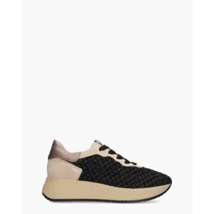 Softwaves Anna Zwart/Beige Damessneakers