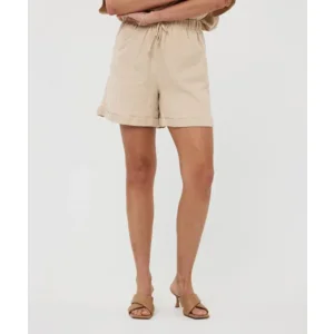 Esqualo Short: Linnen, Zand kleur, Elastiek in de lenden ( ESQ.312 )