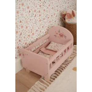 Poppenbed - Soft flowers - Met bekleding - Hout - 31,6x27,5x43cm