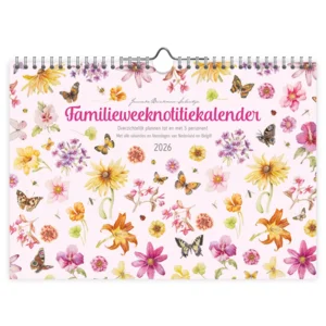 Familie weeknotitiekalender - 2026 - Oblong - Janneke Brinkman -Zomerbloemen - 29.7x21cm