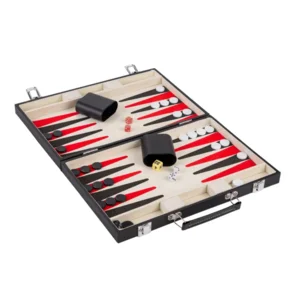 Backgammon - In leren koffer - 36x36cm