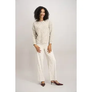 Signe Nature dames pull: Ecru lange mouw ( Signe.1336 )