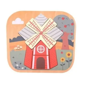 Jouéco - 9-delige houten legpuzzel - Molen