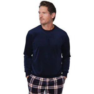 Pastunette pyjama heren: fleece, donker blauw ( PAS.130 )