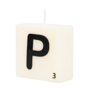 Cijfer- / letterkaarsje - Scrabble - P