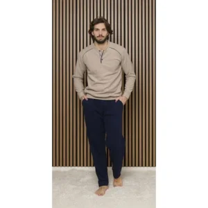 Gary heren pyjama: Tabacco ( beige ), punto milano ( warm ) ( GARY.132 )