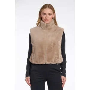 Rino & Pelle dames Bodywarme: Nikki, Oat kleur, met rits ( RINO.83 )