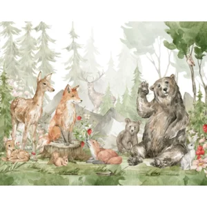 Dierenbehang/ Forest Friends behang XXL