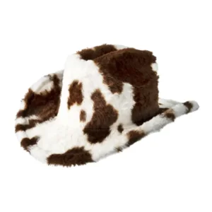 Hoed - Cowboy - Koeienprint - Bruin, wit