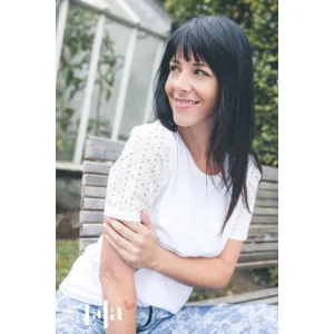 She Goes LaLa T-Shirt: White, Ajour mouw ( SHE.23 )