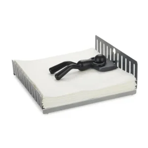 BALVI Servethouder Siesta Nap Bed vormig Zilver Zwart Metaal Kunststof