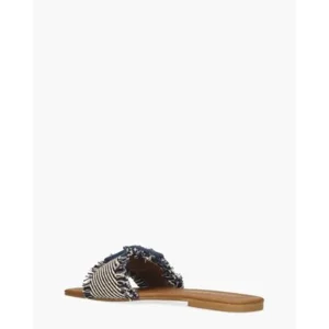 Cypres Tiny Jeansblauw/Zwart/Wit Damesslippers