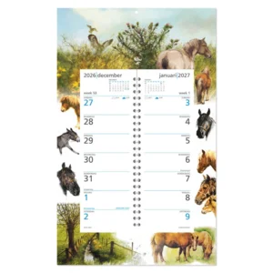 Kalender - Paarden - Rien Poortvliet - Omleg op schild - 2027 - 21x34cm