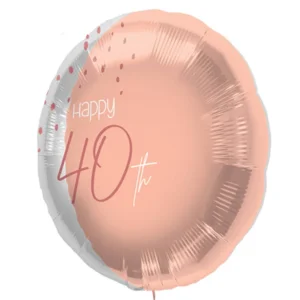 Folieballon - 40 jaar - Luxe - Roze, roségoud, transparant - 45cm - Zonder vulling