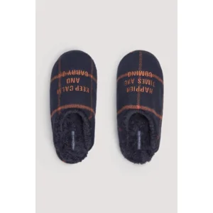 Ysabel Mora herenpantoffels in blauw en print