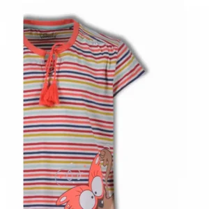 Woody Pyjama Meisjes Multicolor Gestreept Stokstaartje 191-1-BSK-S/946