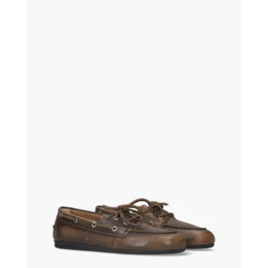 Posa Boat Loafer Coffee Donkerbruin Dames Veterschoenen