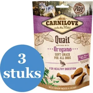 Carnilove Crunchy Snack Kwartel / Oregano - 3 x 200 g