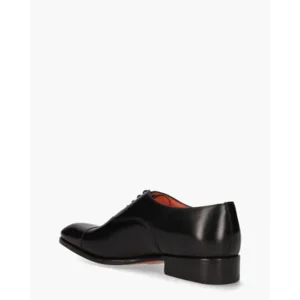 Santoni 12474 Zwart Heren Veterschoenen