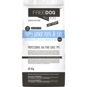 Freedog puppy junior hondenvoer pork/rice 20kg