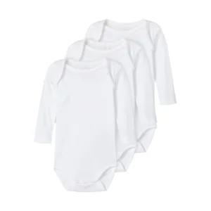 Name-it Rompers 3P LS Solid White