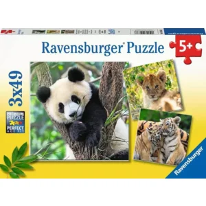 Puzzel - Panda, tijger en leeuw - 3x49st.