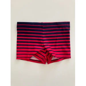 Bomain Stripes zwemshort voor jongens in rood en blauw
