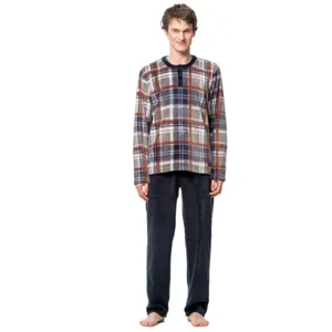 Egatex ( Soy ) Heren Pyjama: Velours, Marron ( EGA.502 )