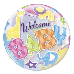 Folieballon - Welcome baby - Wilde dieren - Bubble - Zonder vulling
