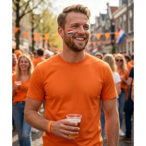 T-shirt - Oranje - Ideal basics - L