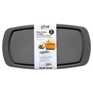 5Five Ovenschaal - cakevorm glas transparant met deksel 27 x 14 x 7.2 cm