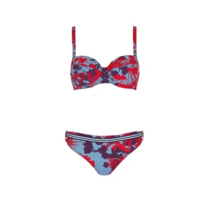 Sunflair bikini: Blauw / rood, voorgevormd, midi slip (SUNF.156 °
