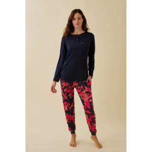 Promise dames pyjama donkerblauw