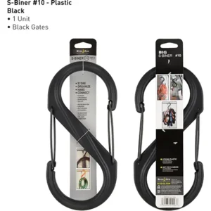 Nite Ize S-Biner Size #10 Plastic Zwart Zwart poorten Karabijnhaak SBP10-03-01BG