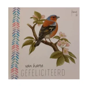 Kaart - Franciens katten - Van harte gefeliciteerd - Vogel