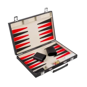 Backgammon - In leren koffer - 36x36cm