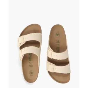 Birkenstock Arizona Rivet Logo Off-White Damesslippers