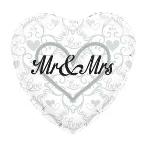 Folieballon - Huwelijk - Mr & Mrs - 45cm - Zonder vulling