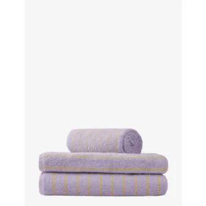 Bongusta Handdoek Lilla & Geel Streep 50x 80 cm Naram